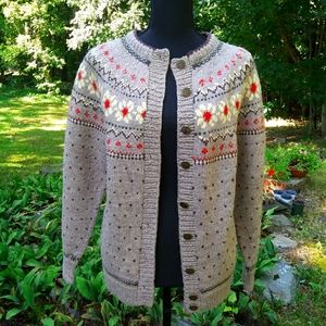 🍂 VTG FALL 🍂 Hand Knit 60s 70s Fair Isle Sweater